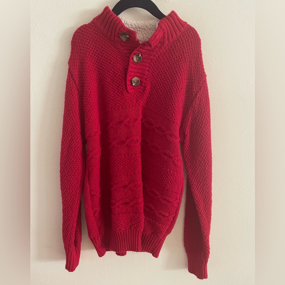 Cat and Jack red knitted warm Boys holiday Sweater